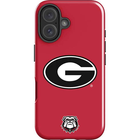 University of Georgia Logo Red iPhone 16 Plus Impact Case